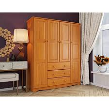 Oak wood wall closet system Amazon Com 100 Solid Wood Family Wardrobe Armoire Closet 59620 By Palace Imports Honey Pine 60 W X 72 H X 21 D 3 Clothing Rods Included No Shelves Included Optional Shelves Sold Separately Home