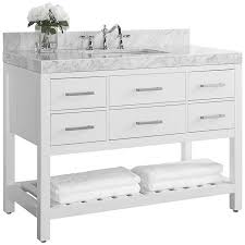Save $ 489.65 (35 %) merryfield 49 in. Elizabeth 48 Wide Nickel White Marble Single Sink Vanity 1m898 Lamps Plus