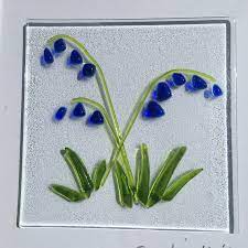 Fused Glass Bluebell Scene Etsy Fused Glass Fused Glass Art Glass Pictures