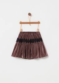 Short pleated velvet-effect skirt