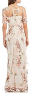 Adrianna Papell Floral Embroidered Long Gown Floral Papell Adrianna Long Gown Bridesmaid Dresses Gowns