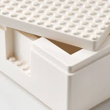 Bygglek Lego Box With Lid Set Of 3 White Ikea In 2020 Lego Boxes Box With Lid Three Story House