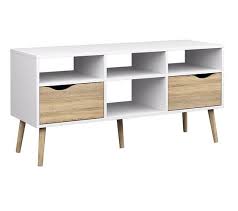 Meuble Tv Oslo Blanc Chene Mobilier De Salon Meuble Tv Table A Manger Pas Cher