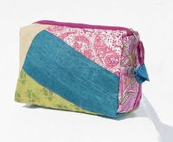 情人節禮物母親節禮物生日禮物限量一件藍染拼布收納包 民族風包 相機包 木刻印化妝包 手機包 旅行手拿包 木刻印彩色森林葉子花朵