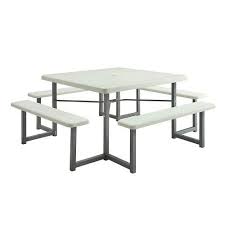 Officient Valuemax Collection Square White Plastic Picnic Table With Benches 49w Read More Reviews Of The Product B Picnic Table Plastic Picnic Tables Table