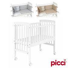 Picci Lettino Culla Co Sleeping Lella In Faggio Bianco Set Tessile Completo Scegli Il Colore