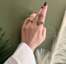 Buy Modern Rock Geometric Ring Double Oval Open Ring Antique Silver Bold  Ring Adjustable Oxidized Ring Smooth Dome Ring Girlfriend Gift Online in  India