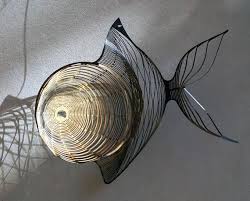 Metal Fish Wall Art Wire Art Stainless Steel Hanging Modern Etsy In 2021 Metal Fish Wall Art Fish Wall Art Wire Art