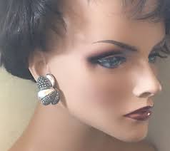 JUDITH JACK 925 STERLING SILVER SPARKLING MARCASITE LARGE EARRINGS 23.94g