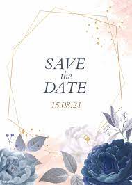 Download Premium Vector Of Blue Roses Wedding Invitation Card Template Wedding Invitation Card Template Blue Roses Wedding Rose Wedding Invitations