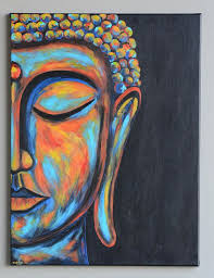 Black And White Acrylic Painting Buddha Buddha Painting Original Buddha Art Boho Decor Buddha Face Buddha Art Painting Buddha Painting Buddha Art