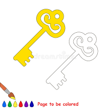 Select one of 1000 printable coloring pages of the category kids. Golden Key Cartoon Page To Be Colored Stock Vector Illustration Of Game Coloring 66394553