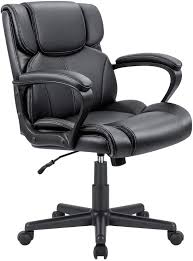 Find the perfect chair for your home office at big lots. Amazon Com Furmax Mid Back Executive Office Chair Swivel Computer Task Chair With Armrests Ergonomic Leather Padded Desk Chair With Lumbar Support Black Kitchen Dining