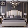 Grey glossy lacquered italian made platform bed. 1