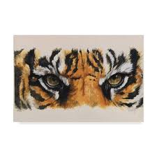 Trademark Fine Art Eye Catching Tiger Oil Painting Print On Wrapped Canvas Size 12 H X 19 W Tiger Canvas Art Tiger Art Animal Canvas