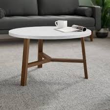 Pin By Liz Meyer On Three Legged Table In 2020 Coffee Table Small Space Round Coffee Table Living Room White Round Coffee Table