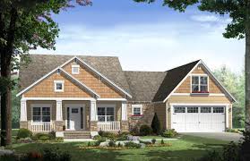 Front porches with thick, tapered columns and stone supports; Craftsman House Plan 3 Bedrooms 2 Bath 1800 Sq Ft Plan 2 171
