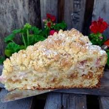 Wunderbarer Rhabarber Pudding Kuchen Mit Streusel Rhabarber Pudding Pudding Kuchen Kuchen Rezepte