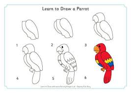 Learn To Draw A Parrot Learn To Draw Drawing For Kids Parrot Painting