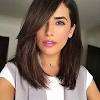 Such haircuts for long face and fine hair match perfectly with natural makeup and a dress of pastel colors. 3