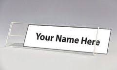 Shop for customizable plaques with displays2go! Single Sided Slant Back Desk Counter Top Acrylic Name Plate Holder Name Plate Desk Name Plates Plate Holder