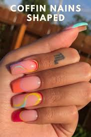 43) solid white geometric nail art. 45 Aesthetic Coffin Nails Art Design You Must Try In The Summer 2021