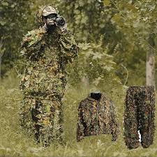 2019 Tactical Woodland 3d Leaf Hunting Clothes Outdoor Men War Games Paintball Camouflage Ghillie Suit Shirt Pants F Hunting Clothes Outdoor Men Ghillie Suit