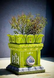 Pin By Usha On Home Decor Pooja Room Door Design Tulsi Pot Pooja Room Design