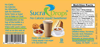 Sucradrops Liquid Sucralose Sweetener 2 And 4 Oz Bottles Free Travel Size Bottle Ingredients Destilled Water S Sucralose Sweetener Travel Size Bottles
