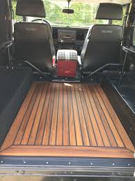 Teakdeck Landrover Defender 90 Made By Car Penter Land Rover Defender Land Rover Defender Interior Land Rover