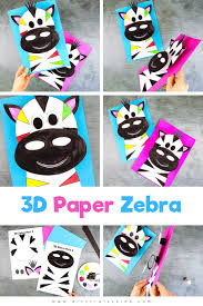 3d Paper Zebra Craft In 2020 Zebra Craft Cute Kids Crafts Paper Animal Crafts