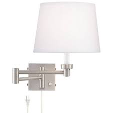 Maybe you would like to learn more about one of these? 360 Lighting Modern Swing Arm Wall Lamp With Usb Charging Port Brushed Nickel Plug In Light Fixture White Drum Shade For Bedroom Target