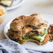 I was thrilled these french onion & mushroom turkey burgers turned out so tasty! Mushroom Swiss Burgers Best Gourmet Burger Recipe