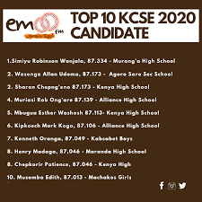 Kcse examination cycle of 2020 is finally complete and the top student is simiyu robinson wanjala from muranga high school. 8 Ofw9ap Axekm
