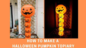 Using a plastic pumpkin and a can of spray paint, make this fun fall piece! How To Make A Plastic Pumpkin Light Up Topiary Yard Decor Youtube