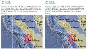 Informasi yang kami himpun, warga di dekat lokasi yang merasakan gempa, ujar dia. Gempa Magnitudo 5 1 Guncang Padang Sidempuan Sumatra Utara Siang Ini Tribunnews Com Mobile