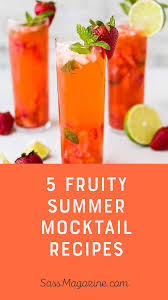 5 Fruity Mocktail Recipes Everyone Can Enjoy This Summer In 2020 Alcoholic Cocktail Recipes Alcoholic Cocktails Alcohol Free Cocktails