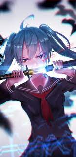 1440x2960 Warrior Angry Hatsune Miku Art Wallpaper Hatsune Miku Miku Hatsune