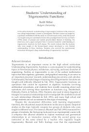 Pdf Students Understanding Of Trigonometric Functions