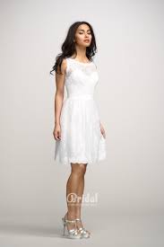 Boat Neck Sleevless Little White Lace Knee Length Bridesmaid Dress Bridesmaid Dresses Uk Little White Dresses White Bridesmaid Dresses