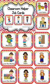 Classroom Helper And Job Cards Rainbow Chevron Classroom