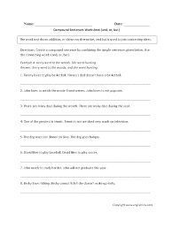 And Or Or But Compound Sentences Worksheet Simple Sentences Sentences Connecting Words