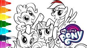 Coloring is good exercise for both children and adults. My Little Pony Coloring Pages Fluttershy Pinkie Pie Twilight Sparkle Rainbow Dash And Applejack Youtube