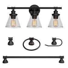 30 inch bathroom vanity home depot. Globe Electric Parker 3 Light Oil Rubbed Bronze 5 Piece All In One Bath Light Set 50192 The Home Depot