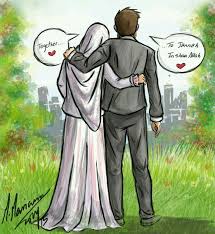 Ya Allah Join Us With Our Spouses In Jannatul Firdaus Amin Ya Rabbi Romantis Kartun Seni Islamis