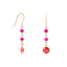 Délicatement faite main par des artisans en italie. Boucles D Oreilles Argent Rose Rubis Faofbrr0020 Histoire D Or Boucles D Oreilles Pendantes Boucle Oreille Argent Boucles