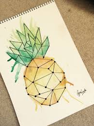 Dann bucht einen paarfotografen in eurer nähe und lasst zur feier der goldenen hochzeit schöne bilder machen, die ihr auch für die einladungskarte verwenden könnt. Watercolor Pineapple Pineapple Vector Watercolor Geometrische Zeichnung Aquarellmalerei Aquarell Karte