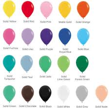 Colour Chart For Custom Printed Latex Balloons