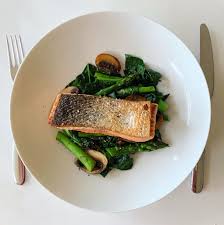Serve with my lemon pepper pumpkin. Salmon Asparagus Spinach And Mushroom Optimising Nutrition