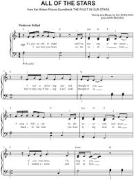 Ed Sheeran All Of The Stars Sheet Music Easy Piano In C Major Download Print Sku Mn0145247